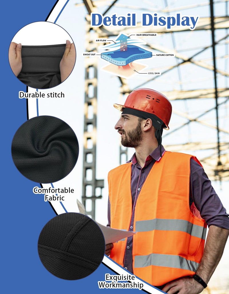 JHYWELL Black Doo Rags Sweat Wicking Beanie Cooling Large Do Rags Skull Caps Head Wraps Dew Rags Hat for Men and Women (Black Pack) - Image 4